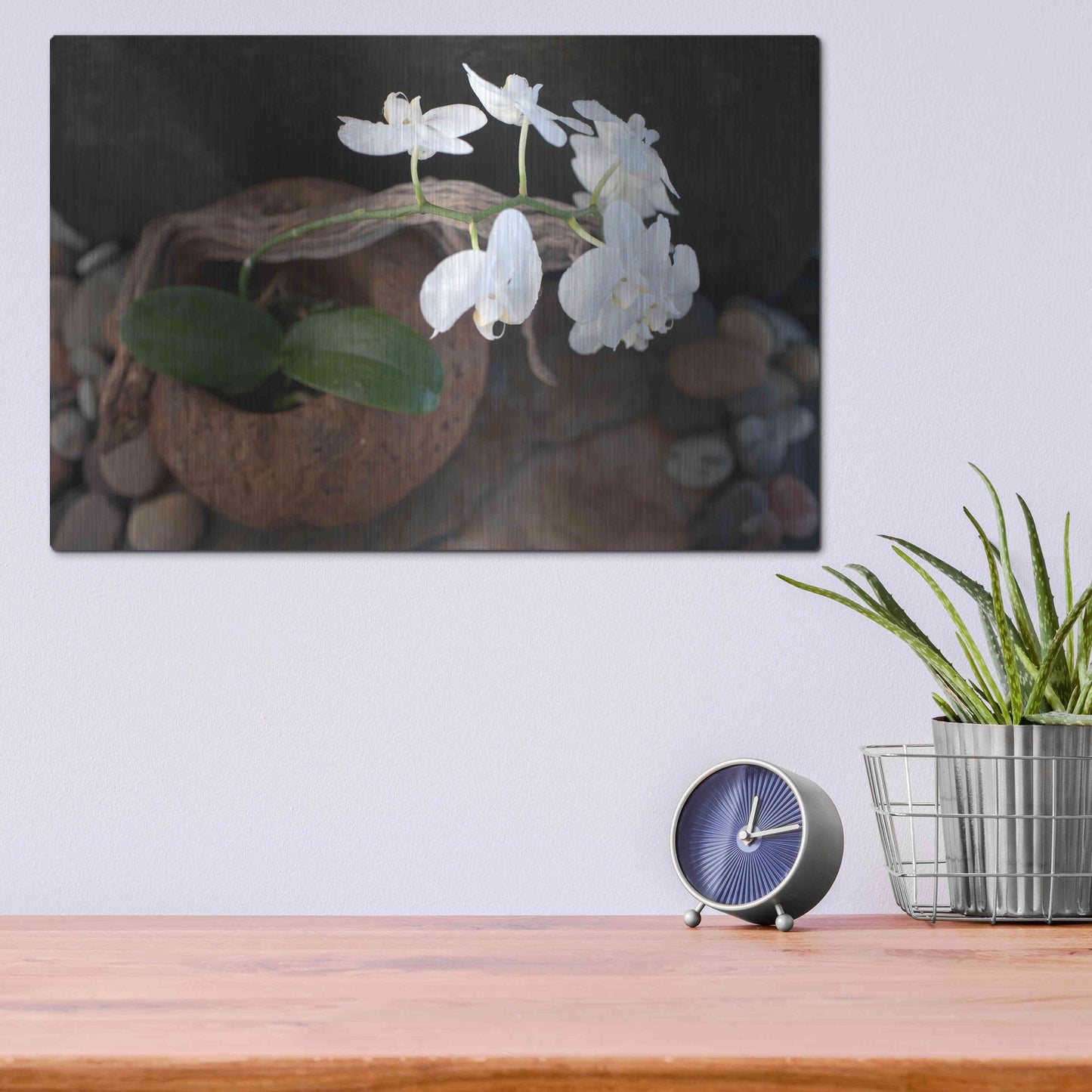 Luxe Metal Art 'Orchid Flowers' by Elena Ray, Metal Wall Art,16x12