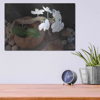 Luxe Metal Art 'Orchid Flowers' by Elena Ray, Metal Wall Art,16x12