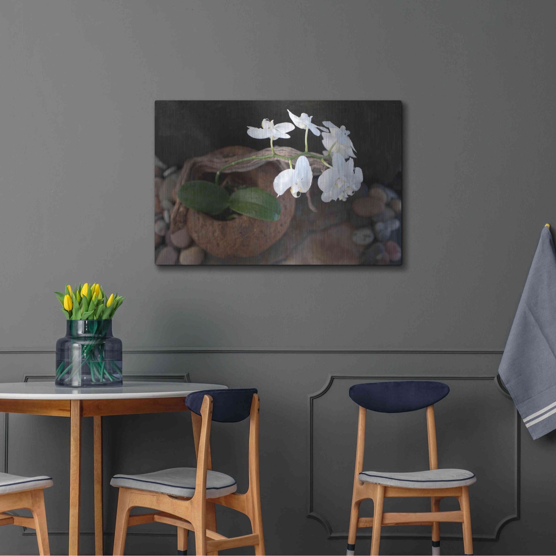 Luxe Metal Art 'Orchid Flowers' by Elena Ray, Metal Wall Art,36x24