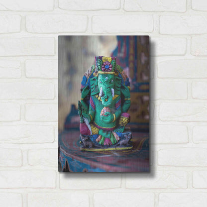 Luxe Metal Art 'Ganesha Yoga Altar' by Elena Ray, Metal Wall Art,12x16