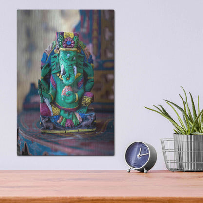 Luxe Metal Art 'Ganesha Yoga Altar' by Elena Ray, Metal Wall Art,12x16