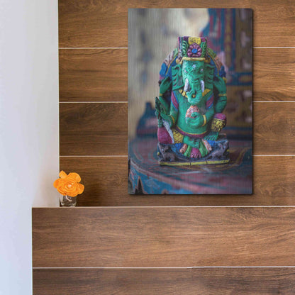 Luxe Metal Art 'Ganesha Yoga Altar' by Elena Ray, Metal Wall Art,12x16