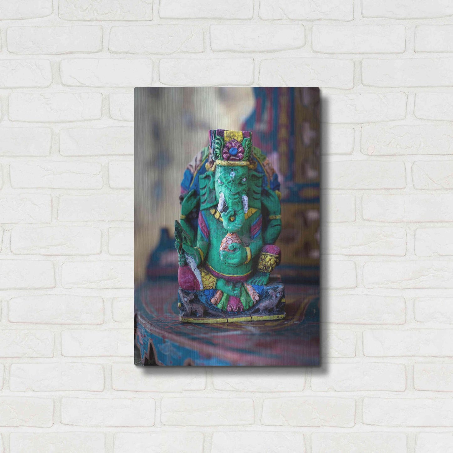 Luxe Metal Art 'Ganesha Yoga Altar' by Elena Ray, Metal Wall Art,16x24