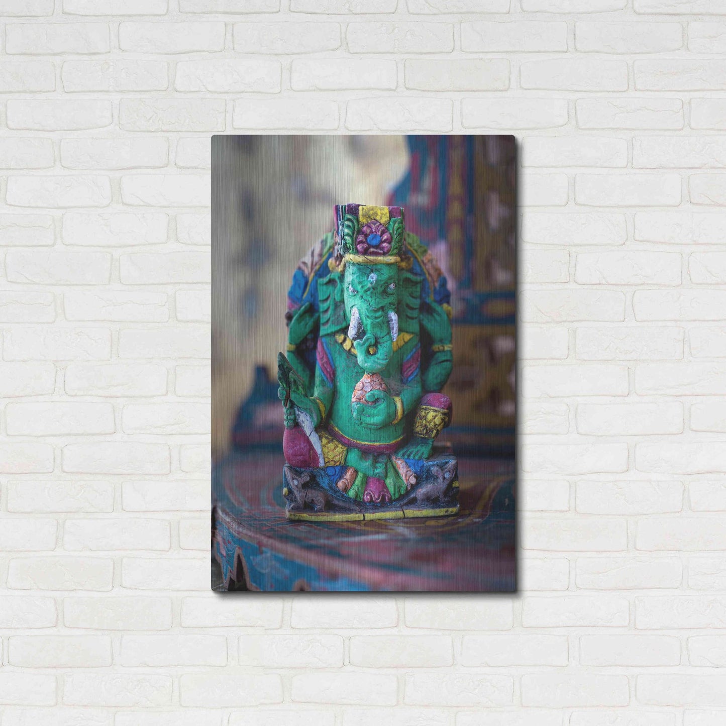 Luxe Metal Art 'Ganesha Yoga Altar' by Elena Ray, Metal Wall Art,24x36