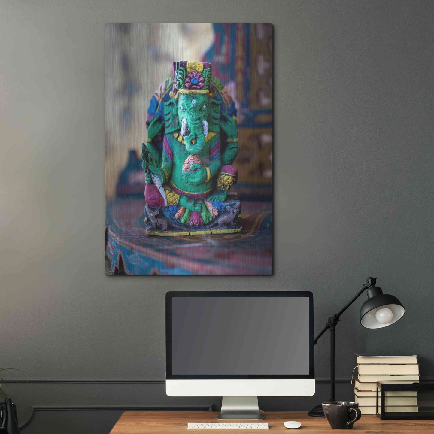 Luxe Metal Art 'Ganesha Yoga Altar' by Elena Ray, Metal Wall Art,24x36