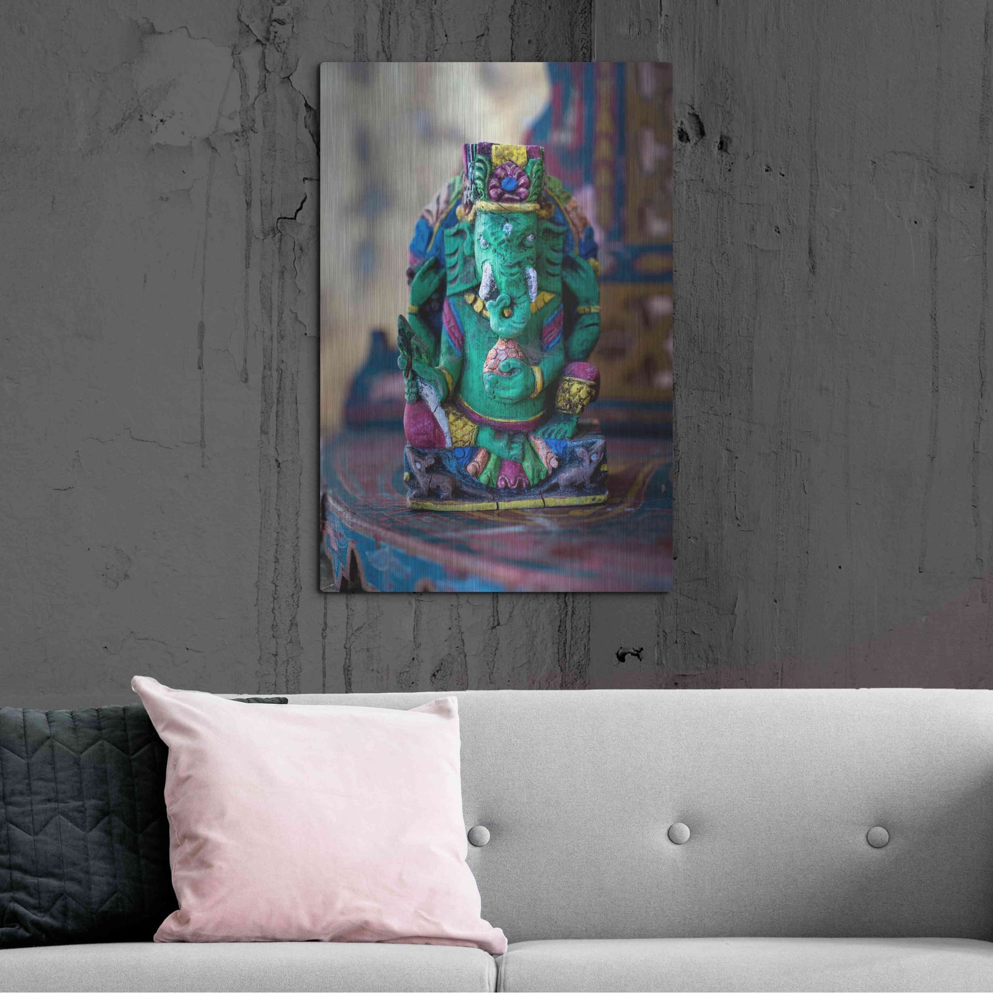 Luxe Metal Art 'Ganesha Yoga Altar' by Elena Ray, Metal Wall Art,24x36