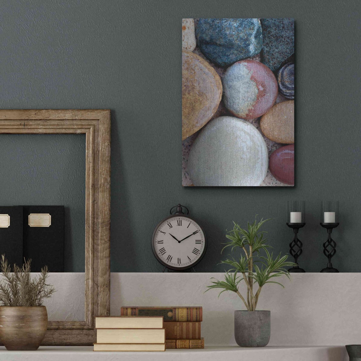 Luxe Metal Art 'Wet Stone Abstract' by Elena Ray, Metal Wall Art,12x16