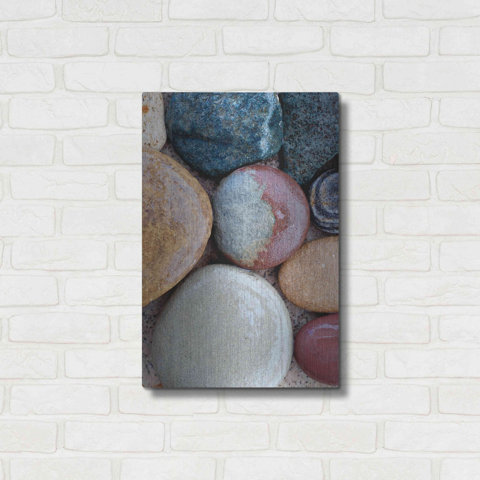 Luxe Metal Art 'Wet Stone Abstract' by Elena Ray, Metal Wall Art,16x24