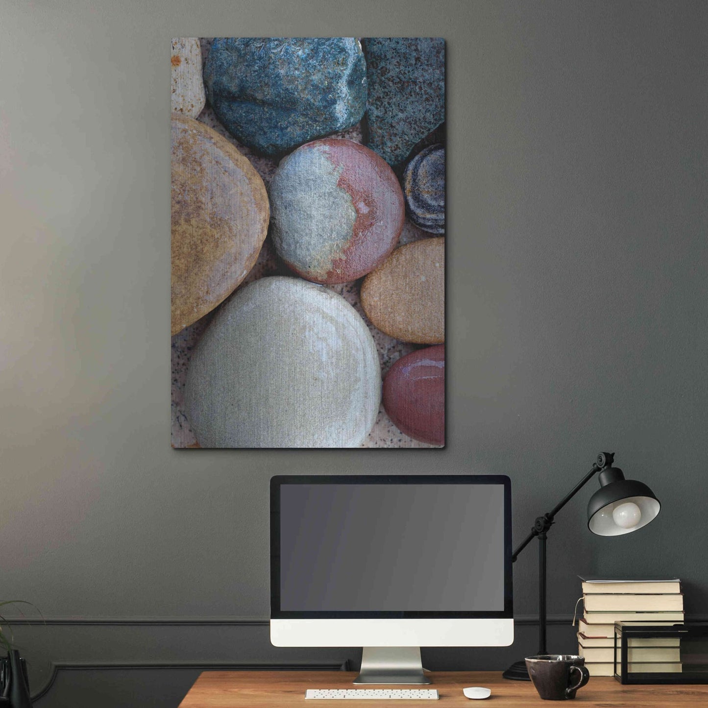 Luxe Metal Art 'Wet Stone Abstract' by Elena Ray, Metal Wall Art,24x36