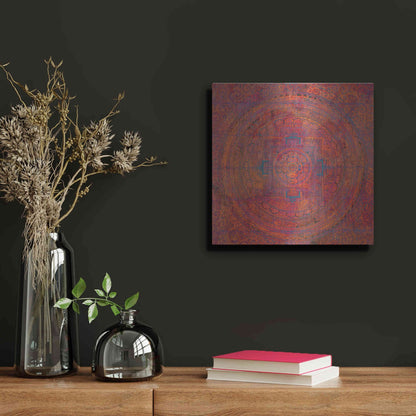 Luxe Metal Art 'Modern Vintage Meditation Mandala' by Elena Ray, Metal Wall Art,12x12