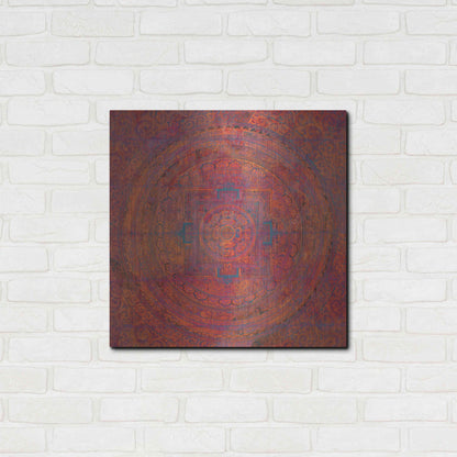 Luxe Metal Art 'Modern Vintage Meditation Mandala' by Elena Ray, Metal Wall Art,24x24