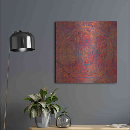 Luxe Metal Art 'Modern Vintage Meditation Mandala' by Elena Ray, Metal Wall Art,24x24