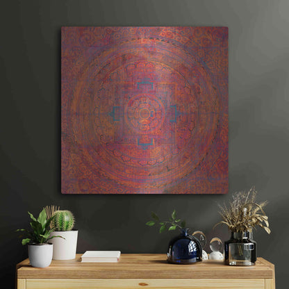 Luxe Metal Art 'Modern Vintage Meditation Mandala' by Elena Ray, Metal Wall Art,24x24