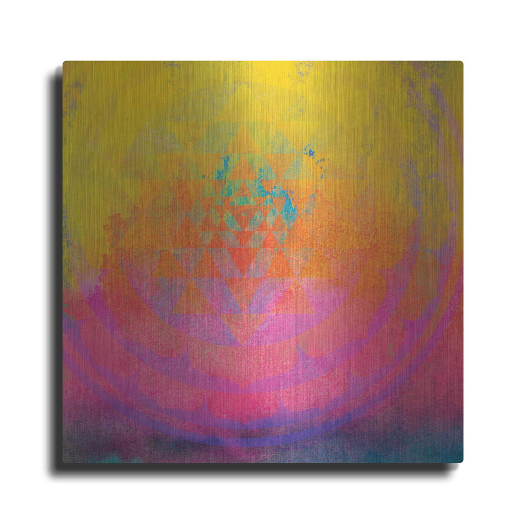 Luxe Metal Art 'High Frequency Mandala Fragment' by Elena Ray, Metal Wall Art