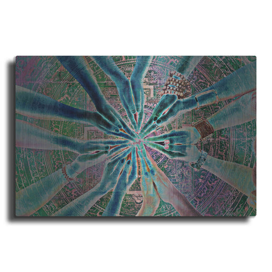 Luxe Metal Art 'Circle of Friends Mandala' by Elena Ray, Metal Wall Art