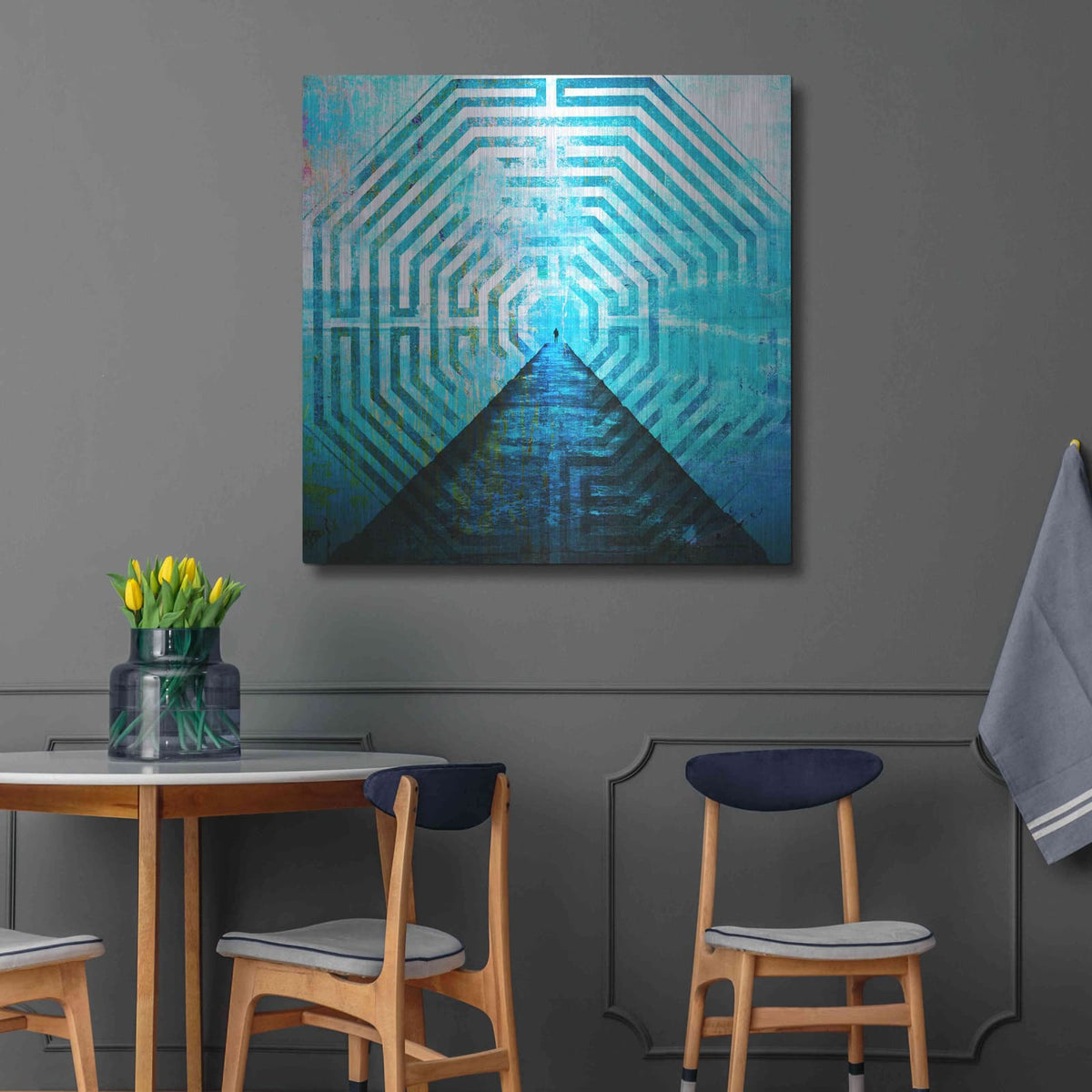 'Labyrinth' by Elena Ray – Metal Wall Art, 36x36 room view
