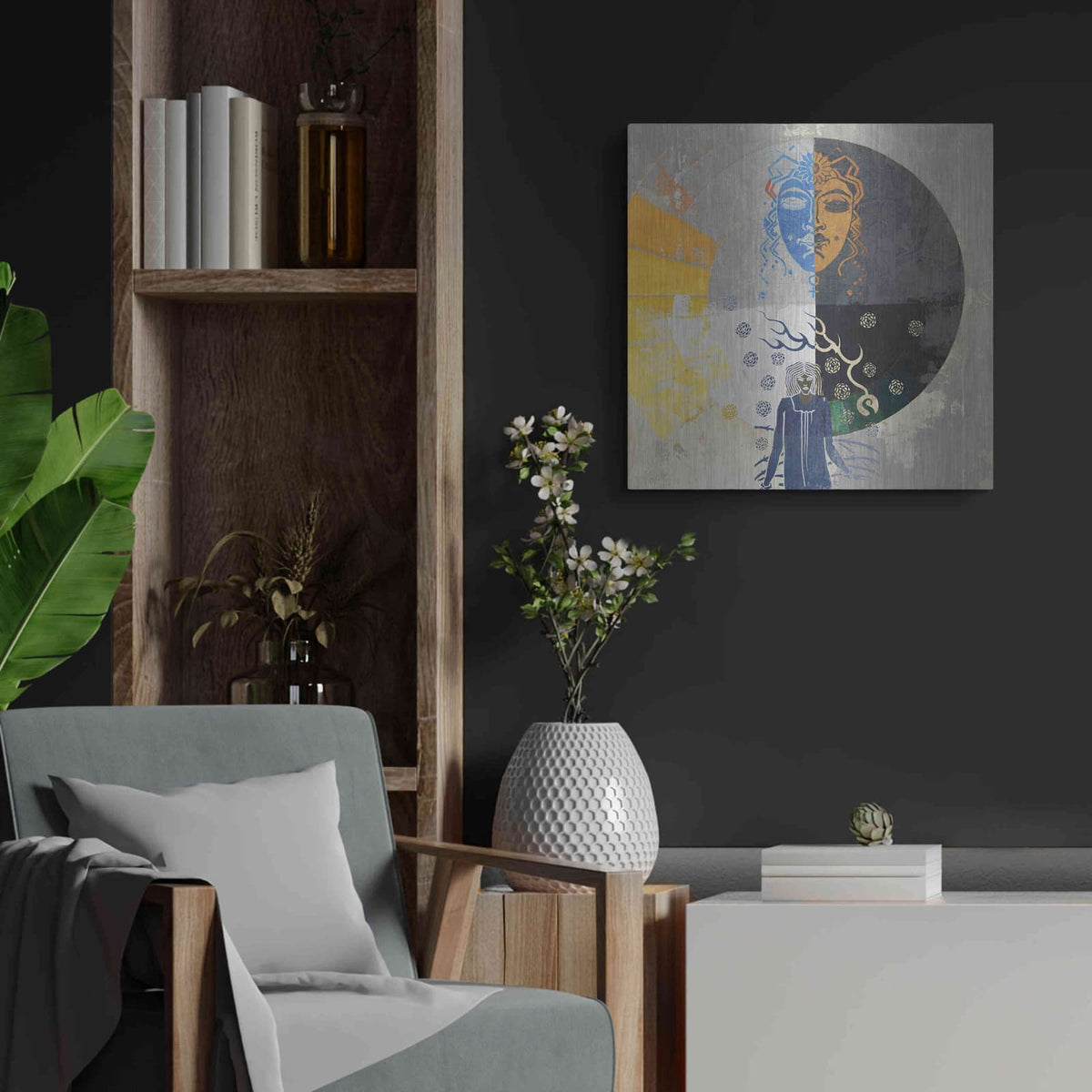 'My Great Soul' by Elena Ray – Metal Wall Art, 24x24 room view