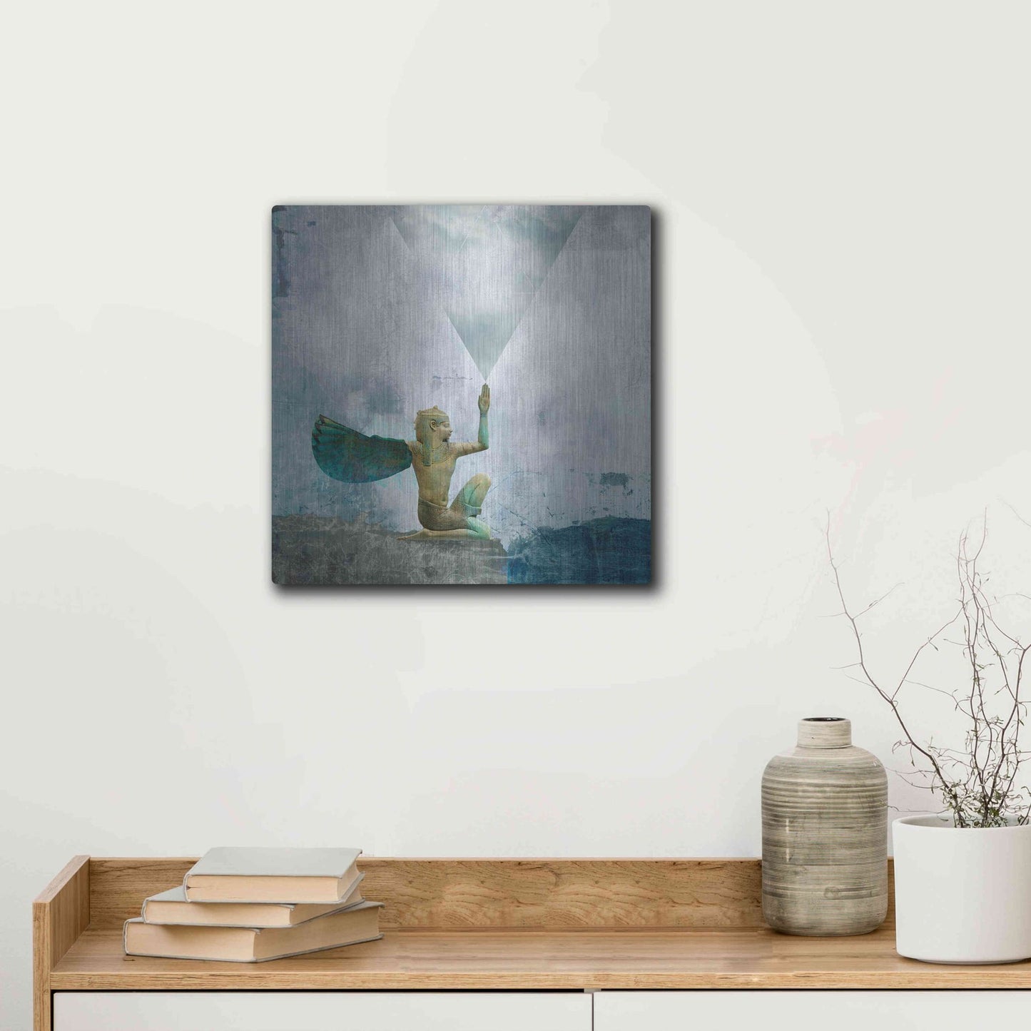Luxe Metal Art 'Horus Recharging In The Clouds' by Elena Ray, Metal Wall Art,12x12