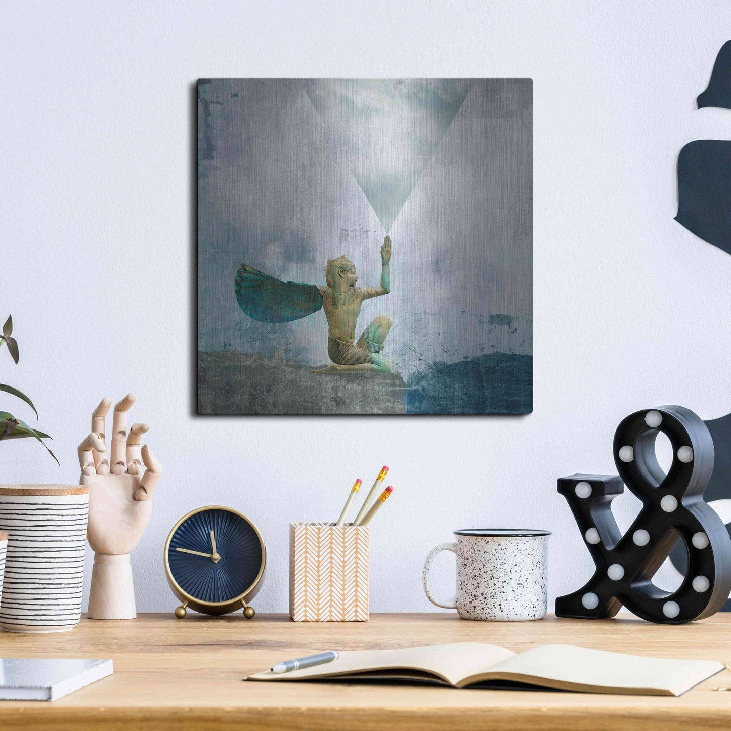 Luxe Metal Art 'Horus Recharging In The Clouds' by Elena Ray, Metal Wall Art,12x12