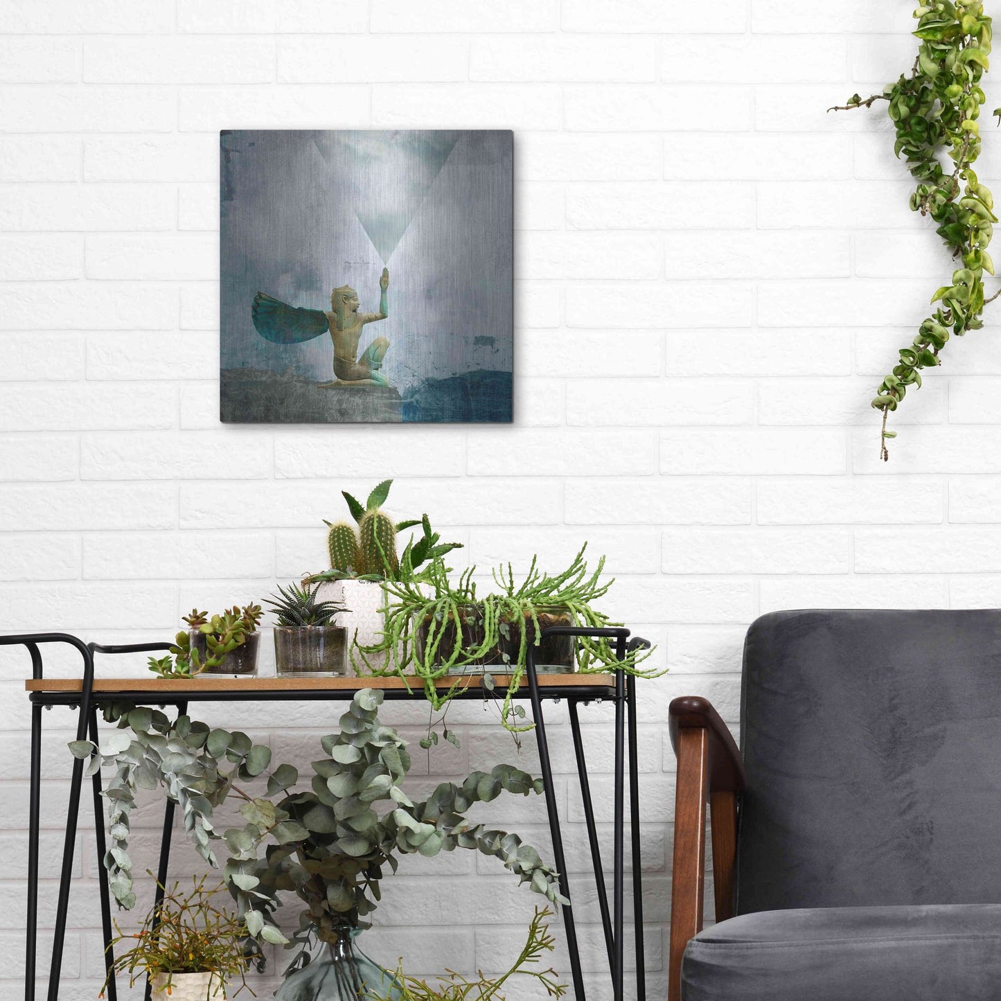 Luxe Metal Art 'Horus Recharging In The Clouds' by Elena Ray, Metal Wall Art,12x12