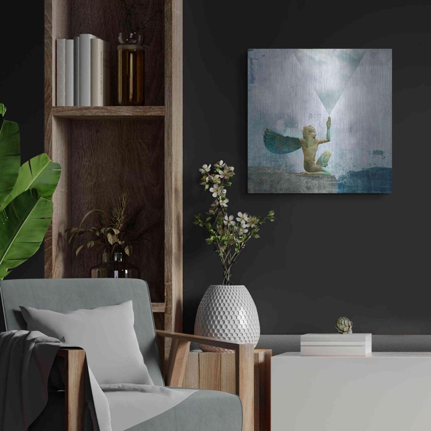 Luxe Metal Art 'Horus Recharging In The Clouds' by Elena Ray, Metal Wall Art,24x24