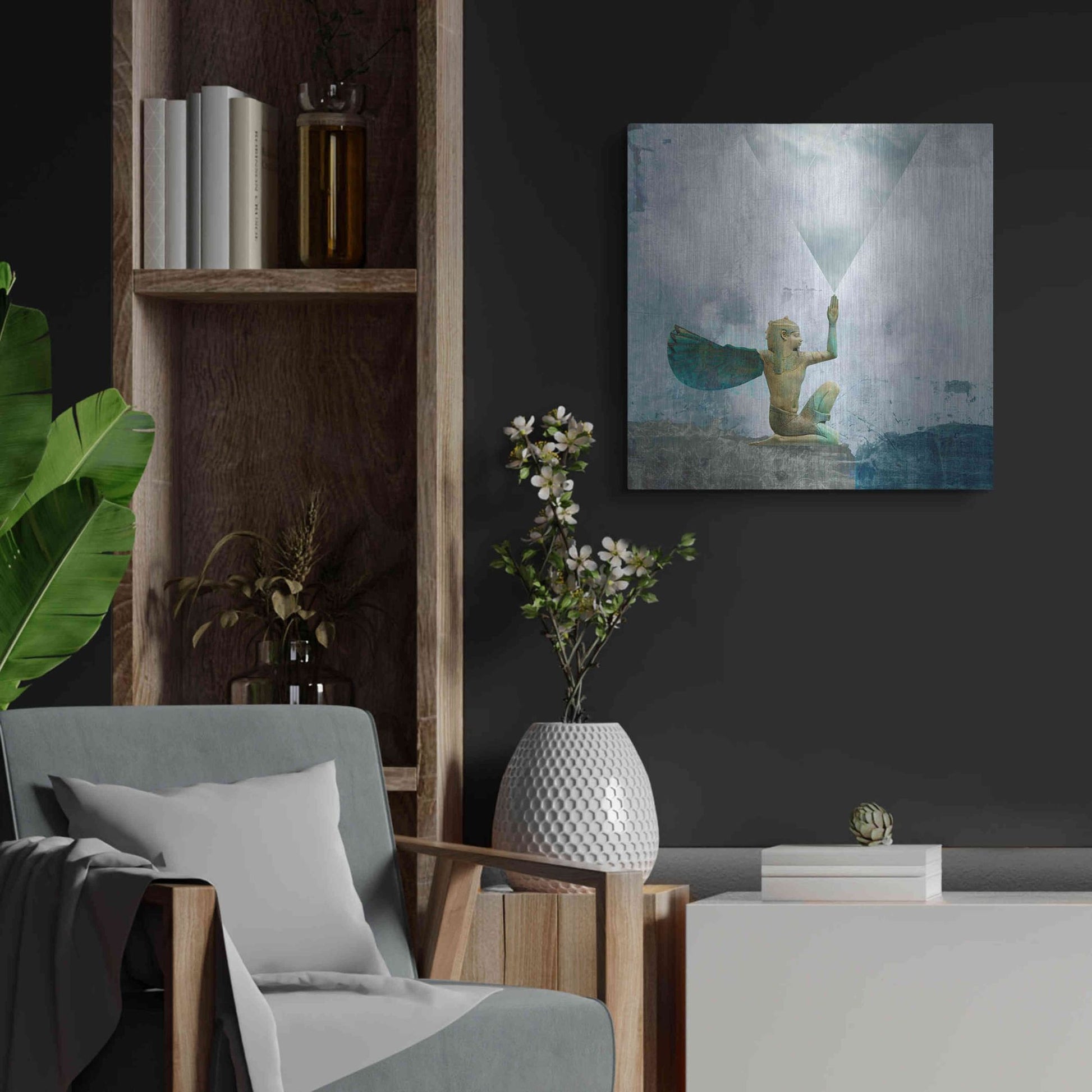 Luxe Metal Art 'Horus Recharging In The Clouds' by Elena Ray, Metal Wall Art,24x24