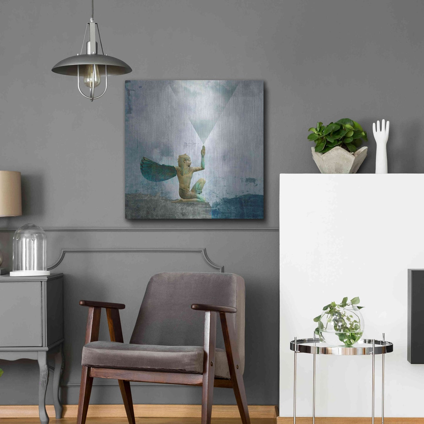 Luxe Metal Art 'Horus Recharging In The Clouds' by Elena Ray, Metal Wall Art,24x24