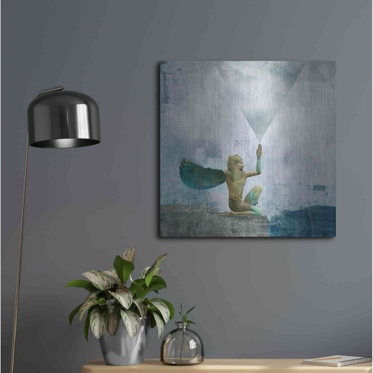 Luxe Metal Art 'Horus Recharging In The Clouds' by Elena Ray, Metal Wall Art,24x24