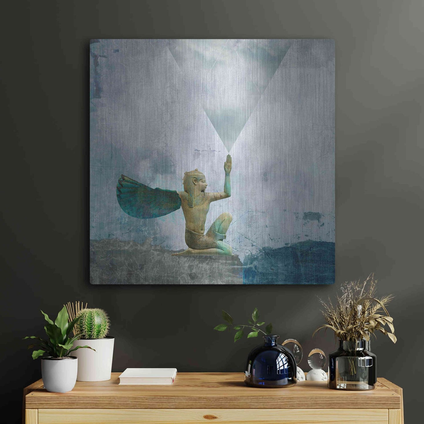 Luxe Metal Art 'Horus Recharging In The Clouds' by Elena Ray, Metal Wall Art,24x24