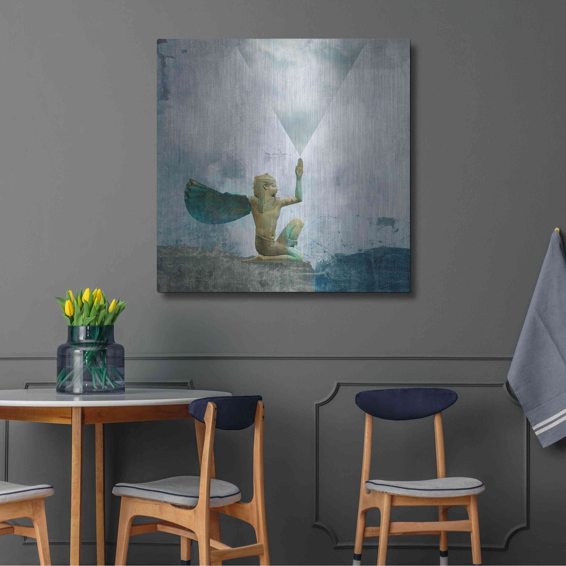 Luxe Metal Art 'Horus Recharging In The Clouds' by Elena Ray, Metal Wall Art,36x36