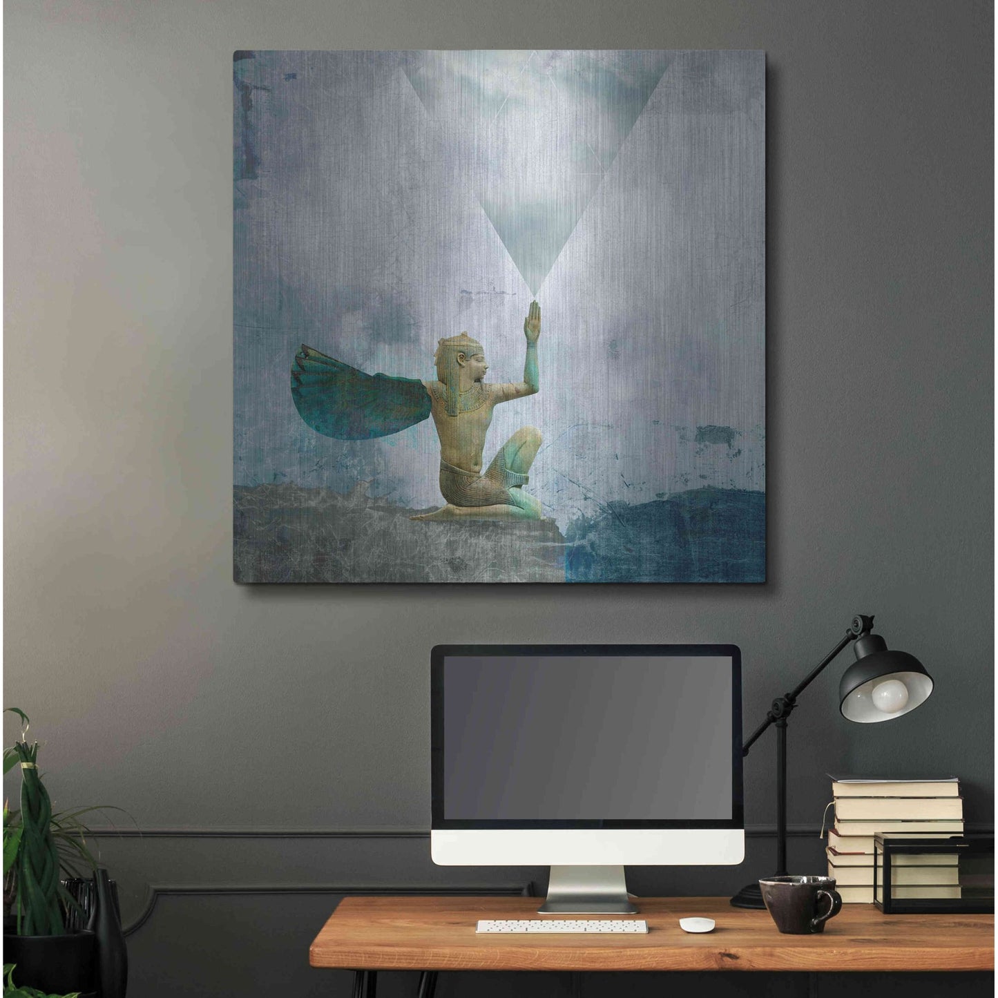 Luxe Metal Art 'Horus Recharging In The Clouds' by Elena Ray, Metal Wall Art,36x36