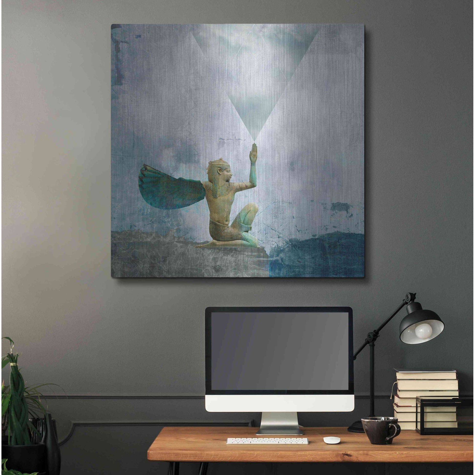 Luxe Metal Art 'Horus Recharging In The Clouds' by Elena Ray, Metal Wall Art,36x36