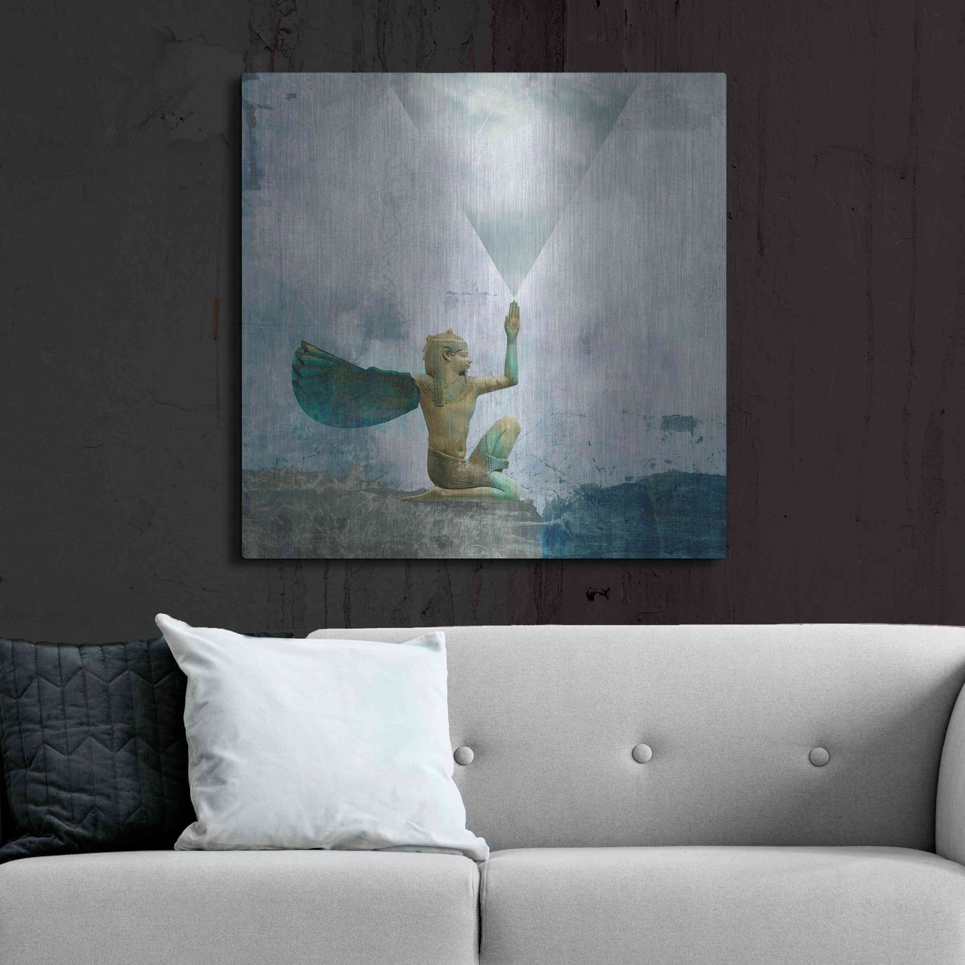Luxe Metal Art 'Horus Recharging In The Clouds' by Elena Ray, Metal Wall Art,36x36