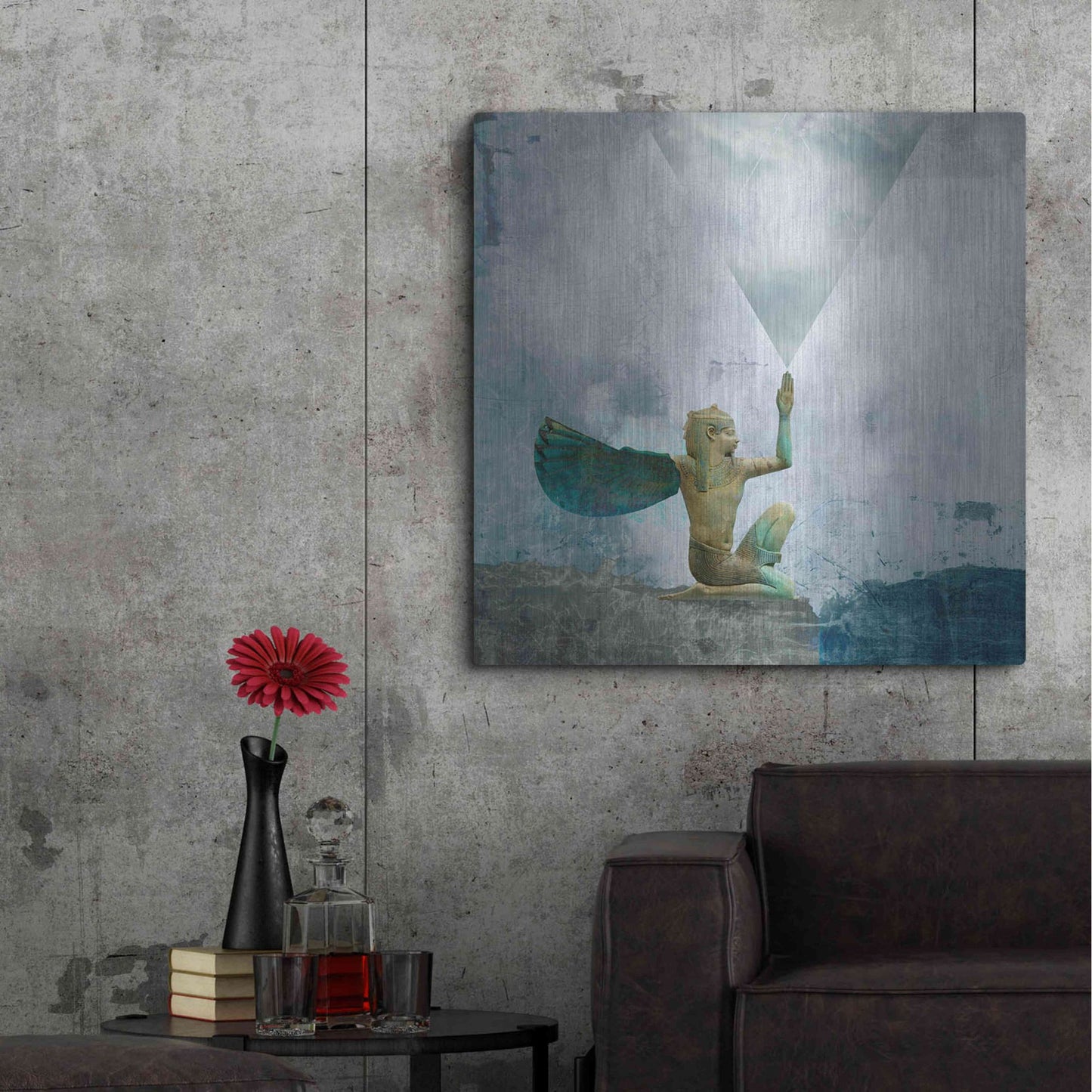 Luxe Metal Art 'Horus Recharging In The Clouds' by Elena Ray, Metal Wall Art,36x36