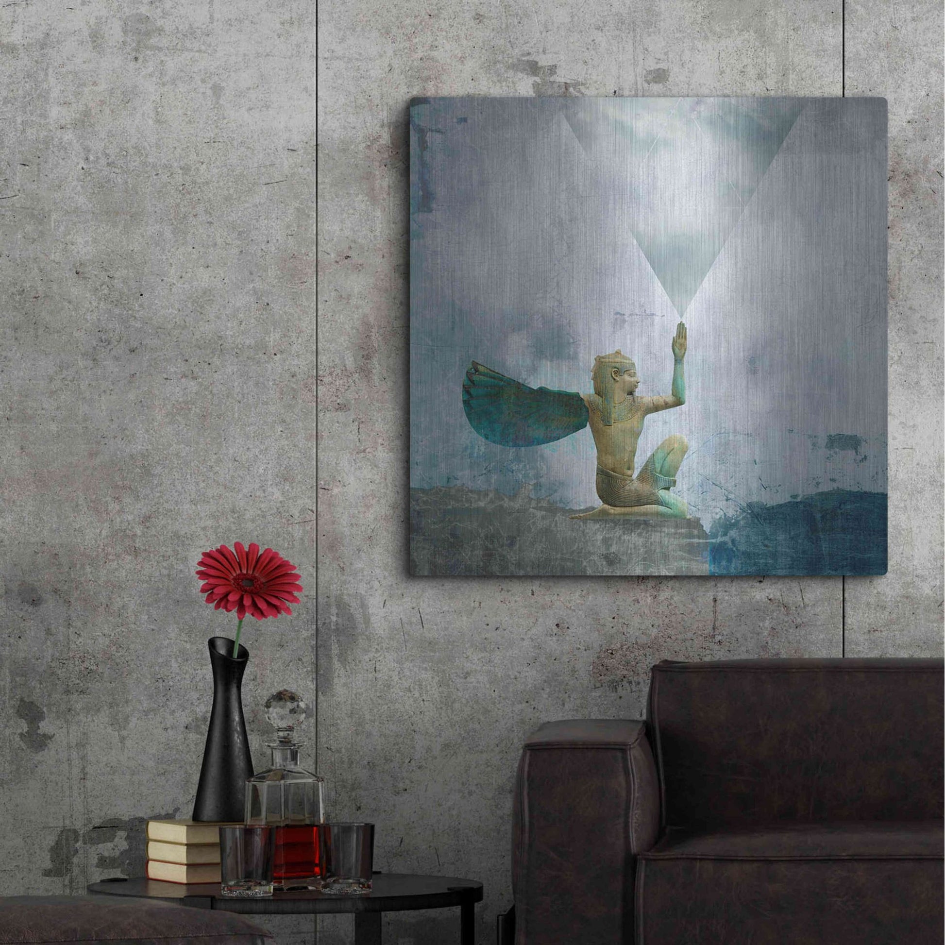 Luxe Metal Art 'Horus Recharging In The Clouds' by Elena Ray, Metal Wall Art,36x36