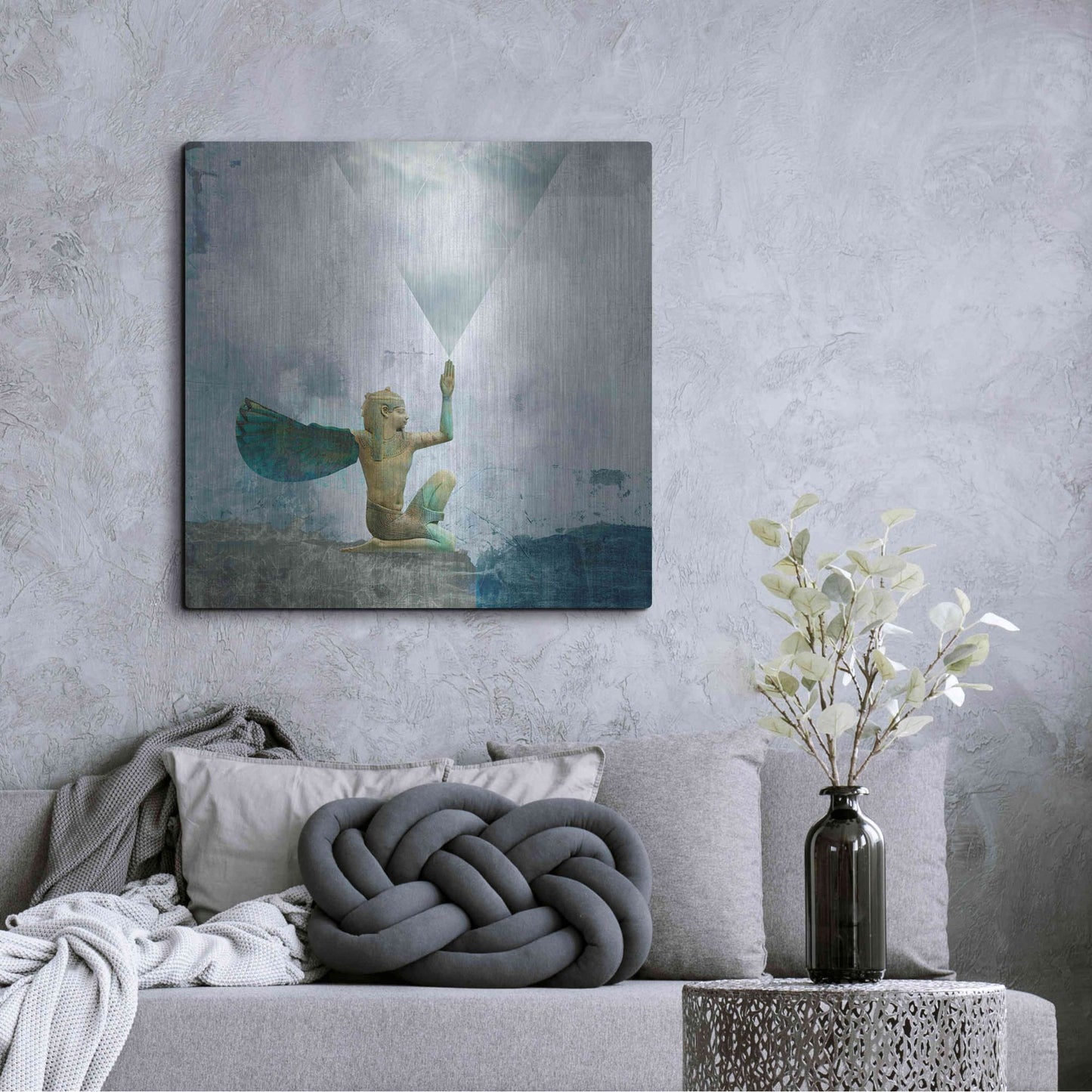 Luxe Metal Art 'Horus Recharging In The Clouds' by Elena Ray, Metal Wall Art,36x36