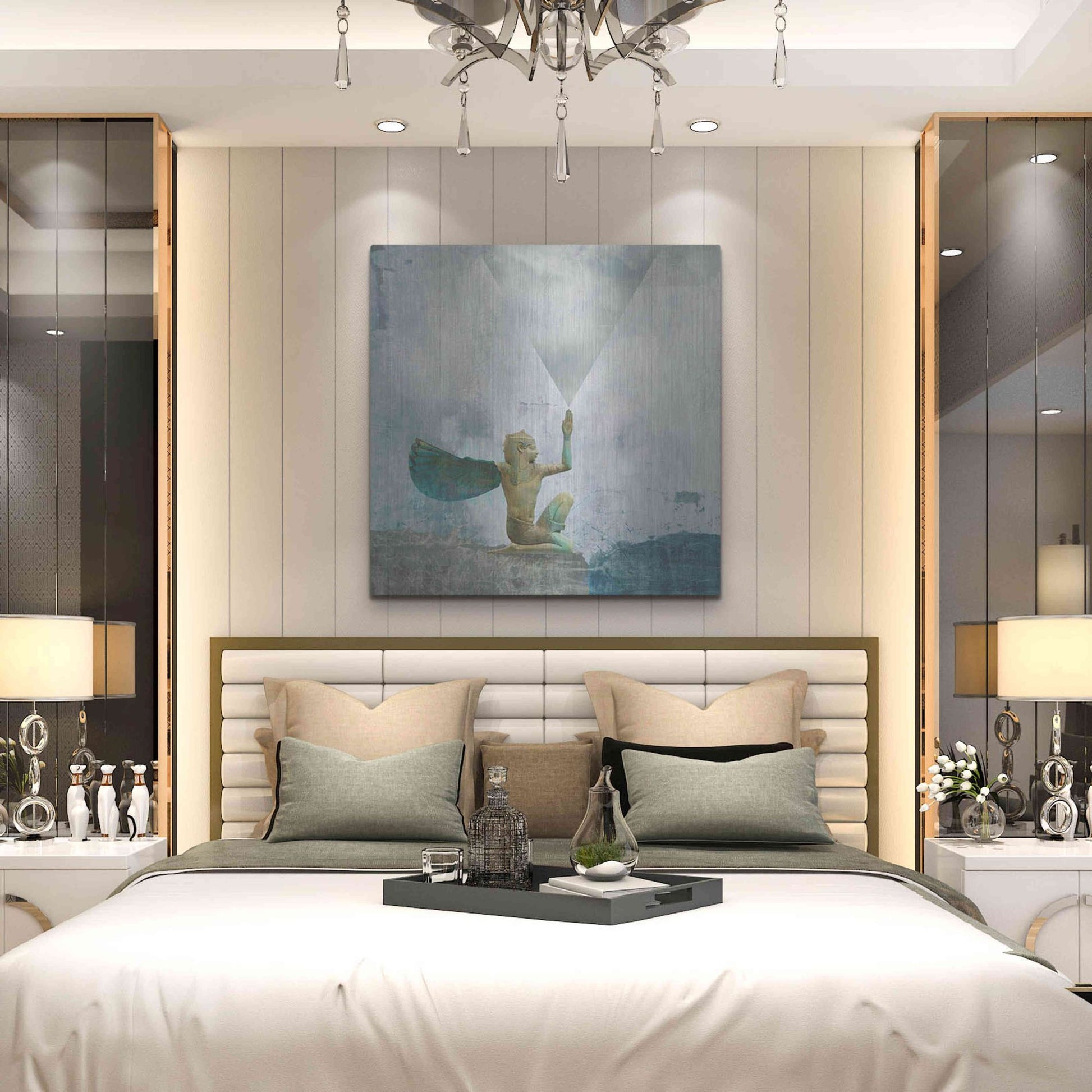 Luxe Metal Art 'Horus Recharging In The Clouds' by Elena Ray, Metal Wall Art,36x36
