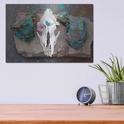 Luxe Metal Art 'Coyote Shaman Altar' by Elena Ray, Metal Wall Art,16x12