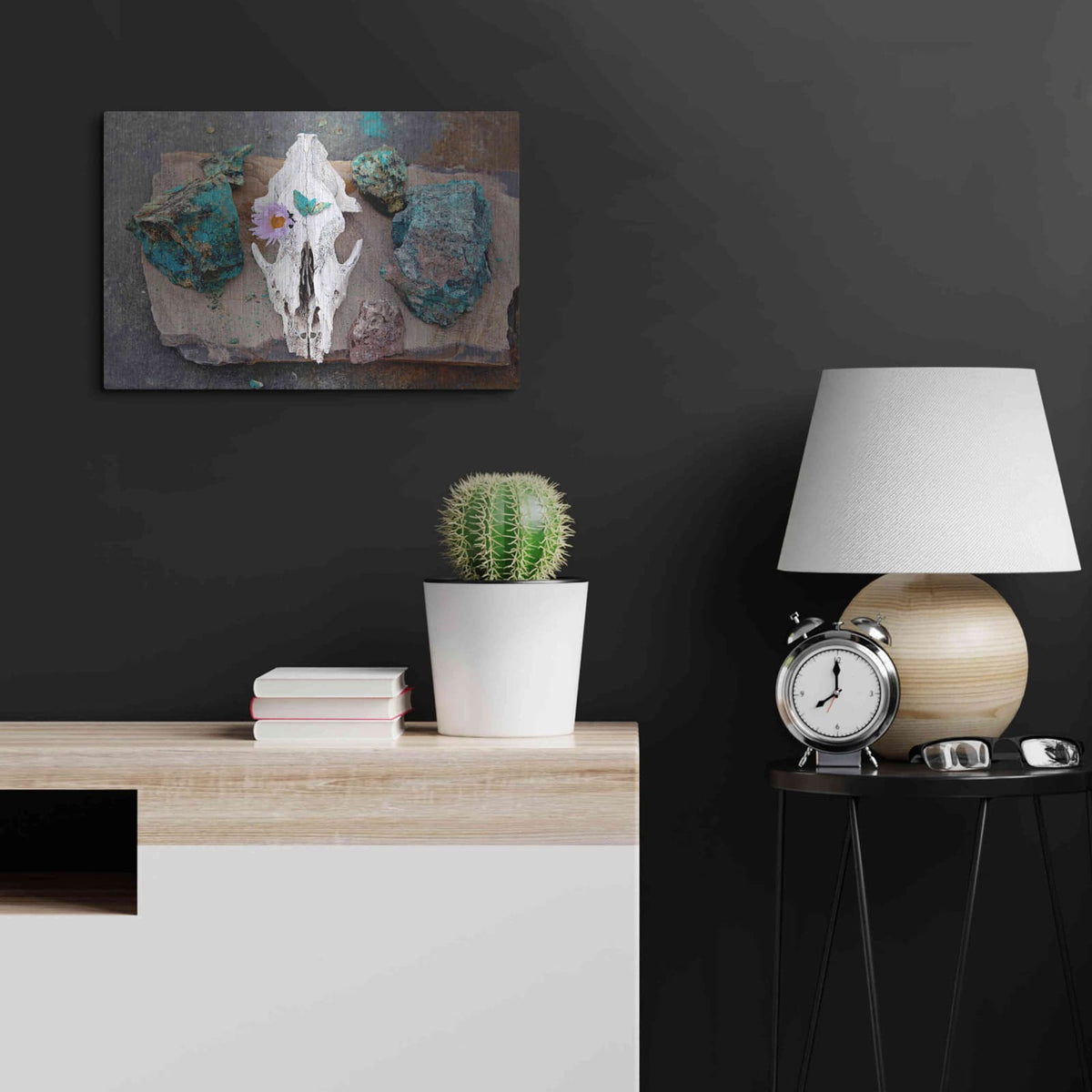 'Coyote Shaman Altar' by Elena Ray – Metal Wall Art, 24x16 room view