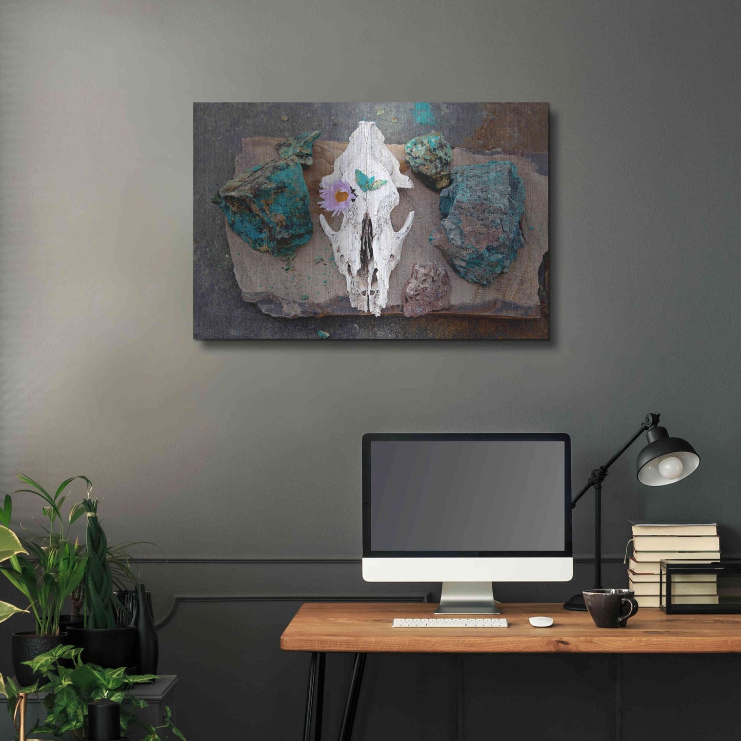 Luxe Metal Art 'Coyote Shaman Altar' by Elena Ray, Metal Wall Art,36x24