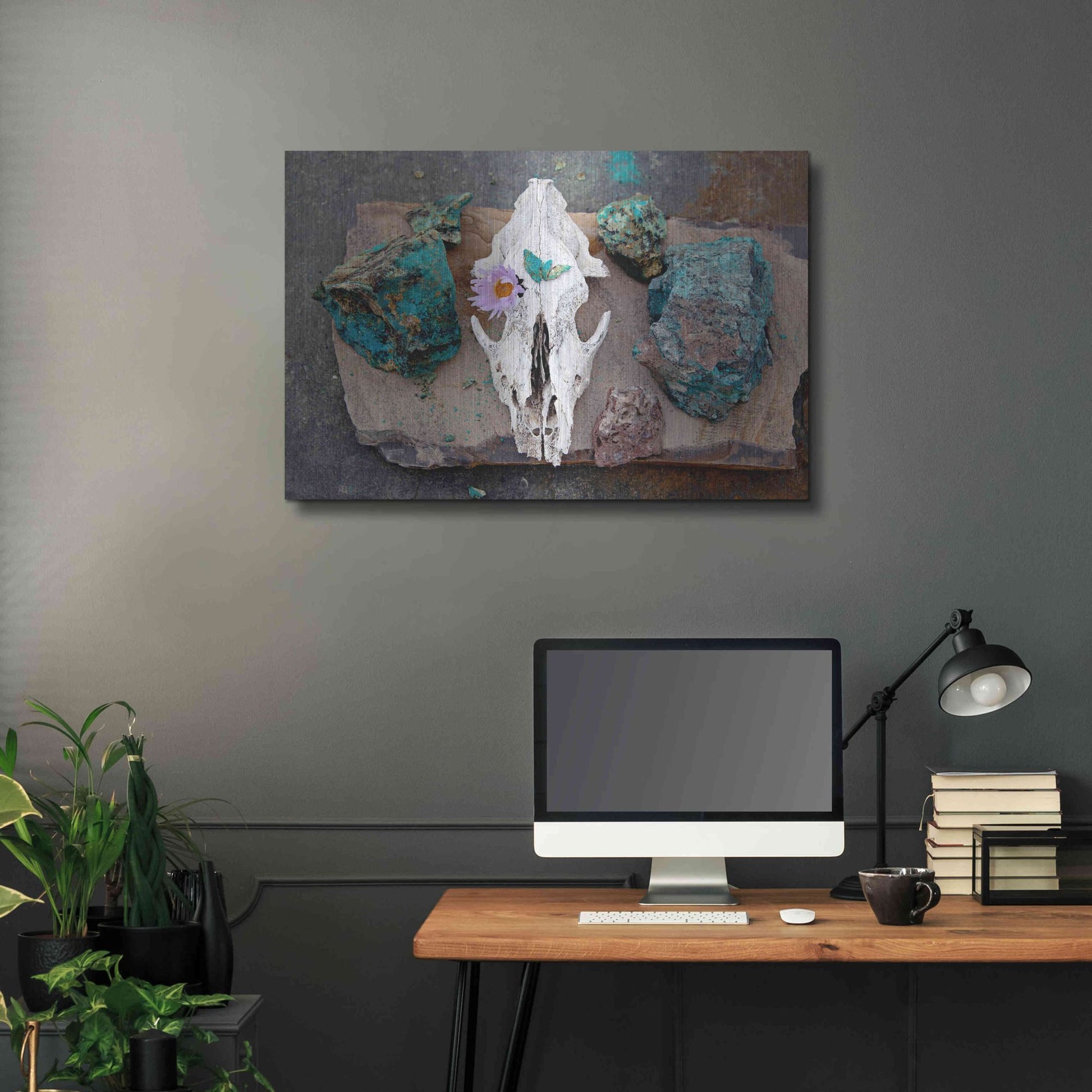 Luxe Metal Art 'Coyote Shaman Altar' by Elena Ray, Metal Wall Art,36x24