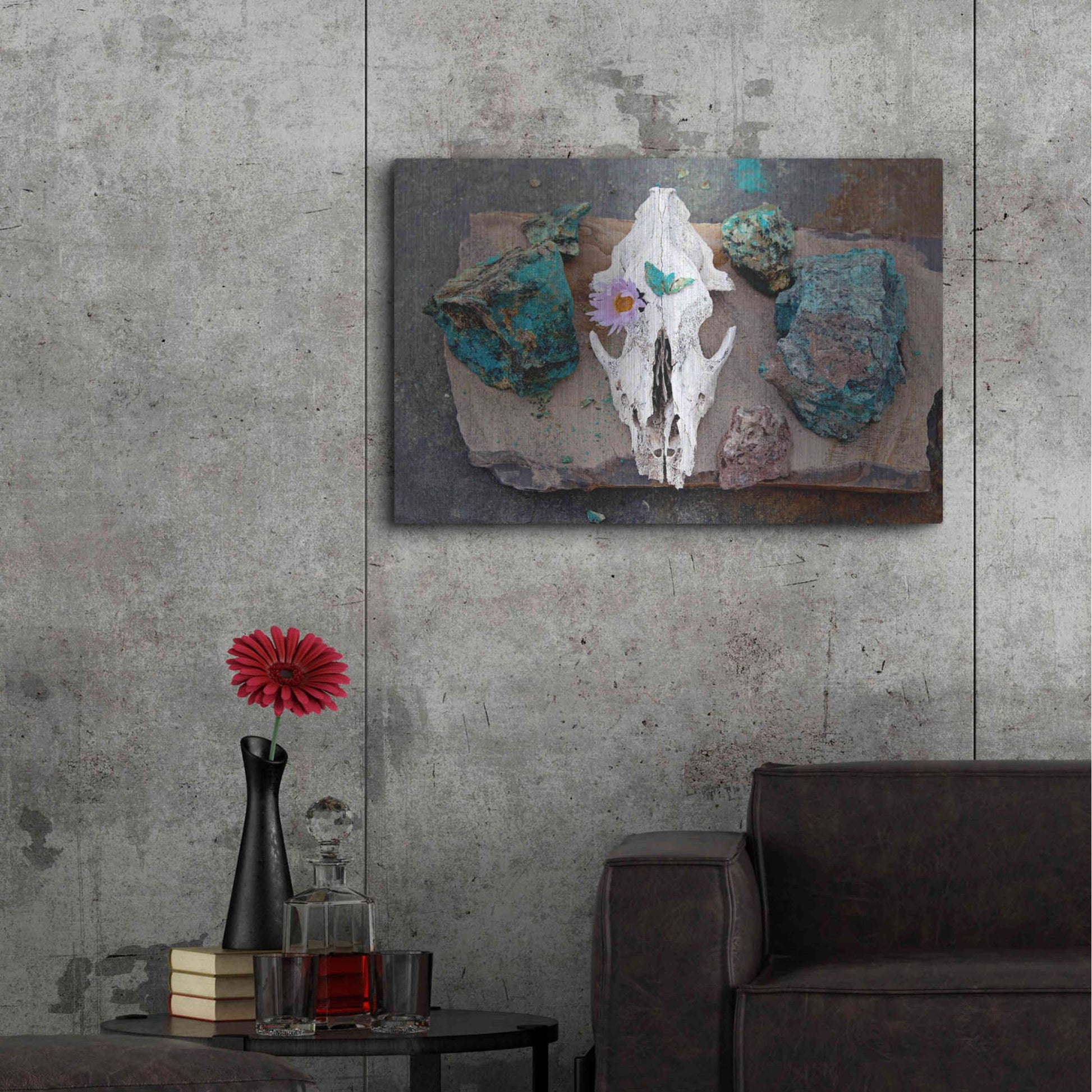 Luxe Metal Art 'Coyote Shaman Altar' by Elena Ray, Metal Wall Art,36x24