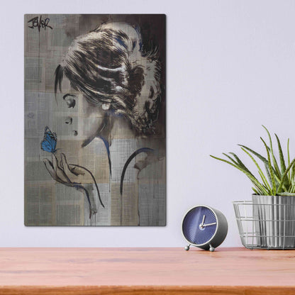 Luxe Metal Art 'A Little Blue Hope' by Loui Jover, Metal Wall Art,12x16