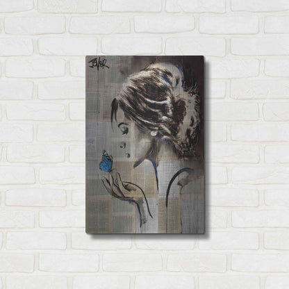 Luxe Metal Art 'A Little Blue Hope' by Loui Jover, Metal Wall Art,16x24