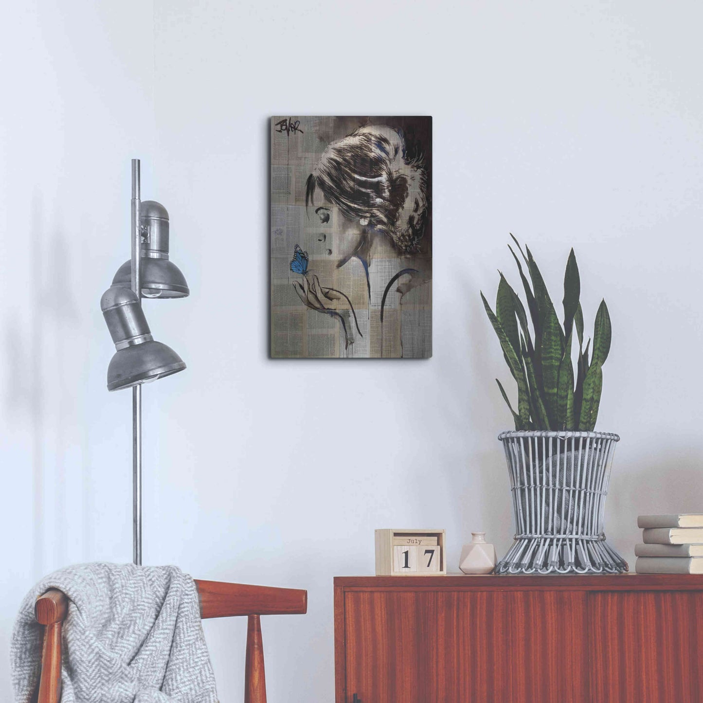 Luxe Metal Art 'A Little Blue Hope' by Loui Jover, Metal Wall Art,16x24