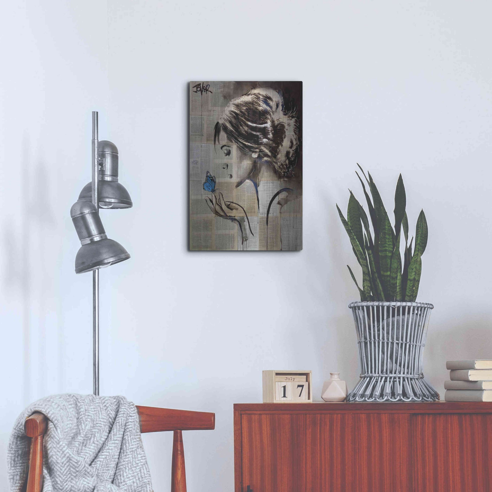 Luxe Metal Art 'A Little Blue Hope' by Loui Jover, Metal Wall Art,16x24