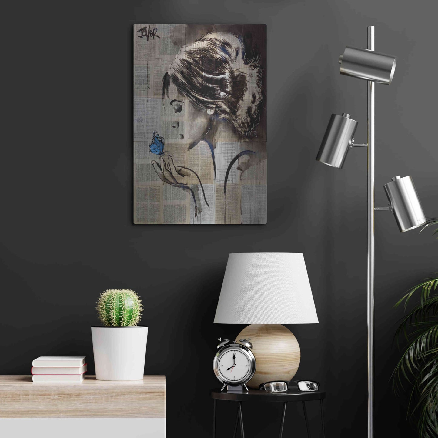 Luxe Metal Art 'A Little Blue Hope' by Loui Jover, Metal Wall Art,16x24