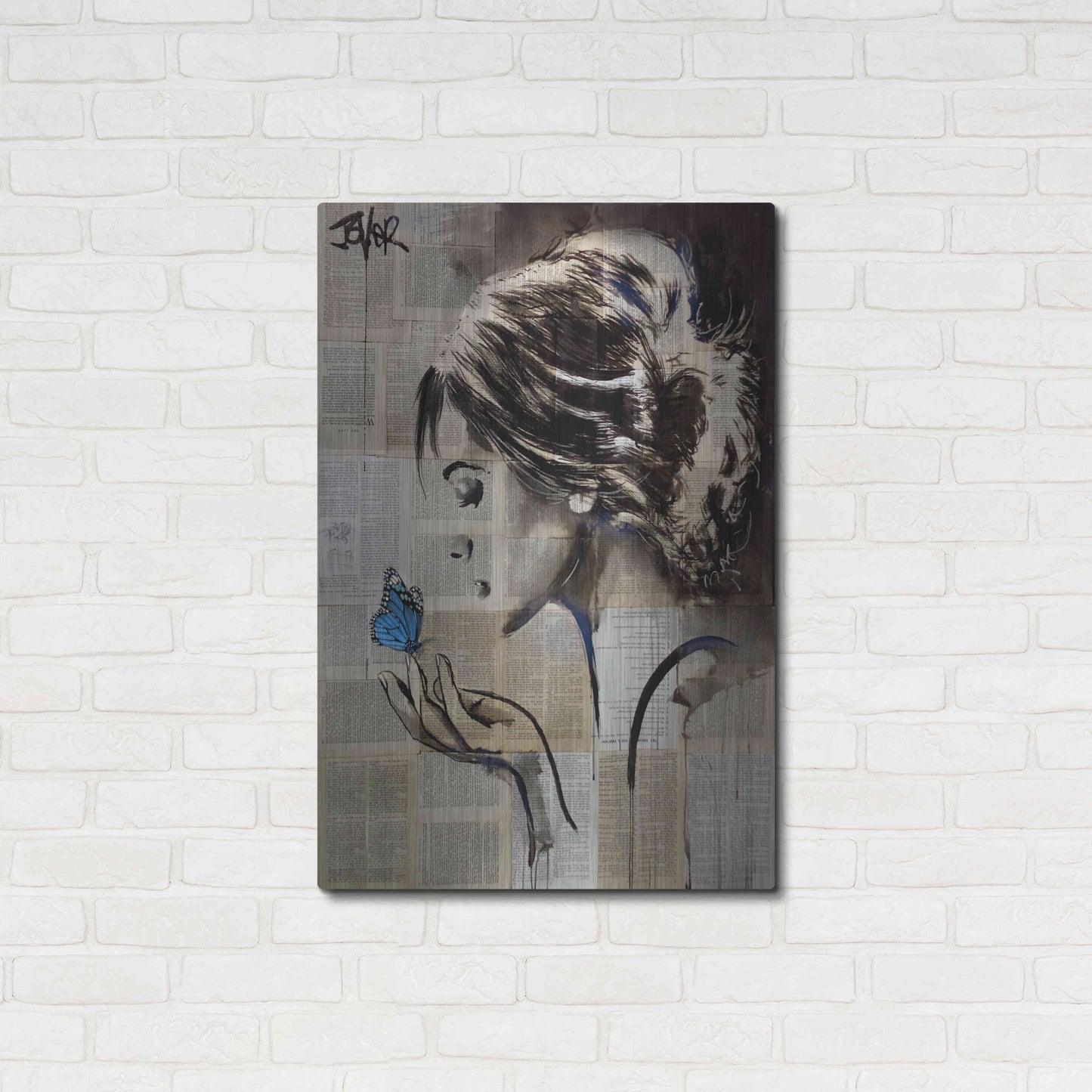 Luxe Metal Art 'A Little Blue Hope' by Loui Jover, Metal Wall Art,24x36