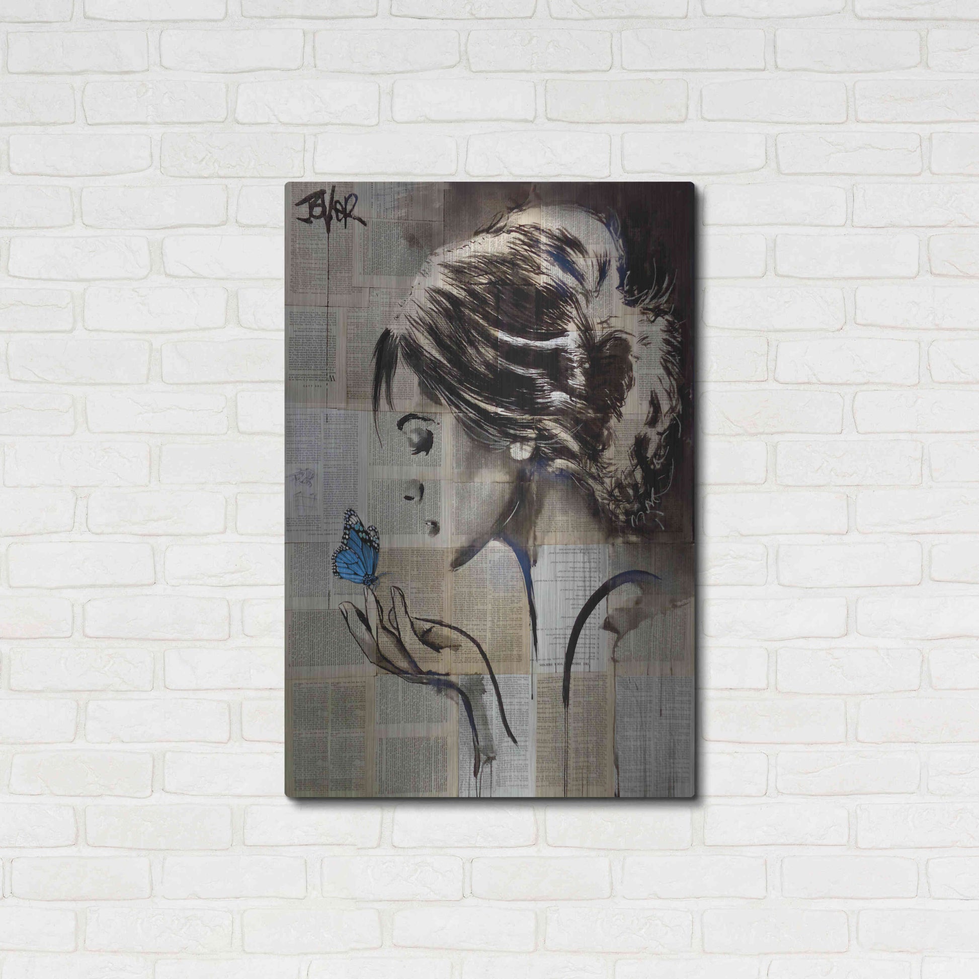 Luxe Metal Art 'A Little Blue Hope' by Loui Jover, Metal Wall Art,24x36