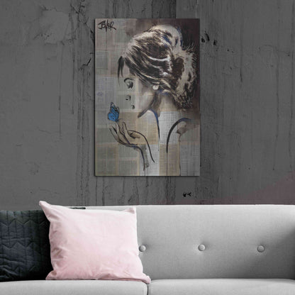 Luxe Metal Art 'A Little Blue Hope' by Loui Jover, Metal Wall Art,24x36
